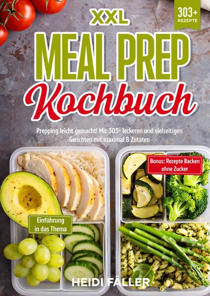 Dieses Meal-Prep-Kochbuch ist voll von köstlichen, leicht zuzubereitenden Rezepten! Mit 303+ Rezepten zur Auswahl, finden Sie in diesem Kochbuch bestimmt das, wonach Sie suchen... Unter Meal Prepping… …versteht man die Vorbereitung ganzer Mahlzeiten oder Gerichte im Voraus. Da man sich im Voraus überlegen muss, was man essen möchte, kann die Vorbereitung von Mahlzeiten langfristig zu einer nahrhafteren Mahlzeitenauswahl führen. Vorgefertigte Mahlzeiten sind besonders bei vielbeschäftigten Menschen beliebt, weil sie viel Zeit sparen können. Wenn Sie vorbereitete Mahlzeiten zur Hand haben, können Sie die Portionsgröße reduzieren und Ihre Ernährungsziele erreichen. Auf diese Weise ist die Wahrscheinlichkeit geringer, dass Sie zum Abendessen vor dem Fernseher oder zum Imbiss greifen, insbesondere wenn Sie überfordert oder erschöpft sind. Wenn Sie im Voraus planen, können Sie sich für nahrhaftere Mahlzeiten entscheiden. Entgegen der landläufigen Meinung gibt es verschiedene Möglichkeiten, Mahlzeiten vorzubereiten - nicht immer muss man einen ganzen Sonntagnachmittag damit verbringen, Gerichte für die kommende Woche zu kochen. Sie können die Methoden wählen, die für Sie am besten geeignet sind. Verschiedene Arten der Essensvorbereitung Sie denken vielleicht, dass die Zubereitung von Mahlzeiten für die kommende Woche einen großen Teil Ihres Wochenendes in Anspruch nehmen wird. Da es jedoch verschiedene Möglichkeiten der Essenszubereitung gibt, müssen Sie nicht den ganzen Sonntagnachmittag in der Küche stehen. Jeder kann eine geeignete Art der Essenszubereitung finden. Zu den beliebtesten Arten der Essenszubereitung gehören: - Vorgezogene Mahlzeiten: Vollständige Mahlzeiten, die im Voraus gekocht und dann im Kühlschrank aufgewärmt werden können. Dies ist besonders praktisch für Mahlzeiten am Abend. - Kochen in großen Mengen: Ein bestimmtes Rezept wird in großen Mengen zubereitet und dann in einzelne Portionen aufgeteilt, die eingefroren und in den nächsten Monaten verzehrt werden können. Dies ist eine beliebte Option für ein warmes Mittag- oder Abendessen. - Individuell portionierte Mahlzeiten: Frische Mahlzeiten zubereiten und sie in einzelne Portionen zum Mitnehmen aufteilen, um sie im Kühlschrank aufzubewahren und in den nächsten Tagen zu verzehren. Dies ist besonders praktisch für schnelle Mittagessen. - Kochfertige Zutaten: Die für bestimmte Mahlzeiten benötigten Zutaten im Voraus zubereiten, um die Kochzeit in der Küche zu verkürzen. Welche Methode für Sie am besten geeignet ist, hängt von Ihren Zielen und Ihrem Tagesablauf ab. Wenn Sie beispielsweise Ihre morgendliche Routine straffen wollen, eignen sich Frühstücke, die Sie im Voraus zubereiten, am besten. Andererseits ist es besonders praktisch, wenn man abends nur wenig Zeit hat, die Mahlzeiten in der Tiefkühltruhe aufzubewahren. Die verschiedenen Methoden zur Vorbereitung von Mahlzeiten lassen sich je nach den eigenen Lebensumständen kombinieren. Entscheiden Sie sich zunächst für die Methode, die Ihnen am besten gefällt, und experimentieren Sie dann langsam mit den anderen Methoden, um herauszufinden, was am besten zu Ihnen passt. (mehr Informationen finden Sie im Buch)