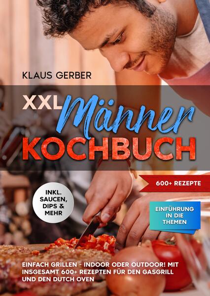 Dieses XXL Männer-Kochbuch ist voll von köstlichen, leicht zuzubereitenden Rezepten! Mit über 600+ Rezepten zur Auswahl, finden Sie in diesem Kochbuch bestimmt das, wonach Sie suchen... Die ersten Schritte sind einfach, solange Sie drei Dinge bei sich haben Den Grill, das Gas und das Essen. Wenn Sie diese drei Dinge haben, können Sie offiziell mit dem Grillen beginnen. Zuerst müssen Sie das Gas an den Grill anschließen. Die meisten Gasgrills werden mit einem Schlauch geliefert, der an den Gastank angeschlossen wird. Der Tank muss geöffnet werden, damit das Gas fließen kann. Einige Grills haben auch ein Gasventil. Stellen Sie also sicher, dass alles geöffnet ist, bevor Sie versuchen, den Grill anzuzünden. Das Anzünden des Grills ist einfach, aber seien Sie sich bewusst, dass Sie mit einem leicht entzündlichen Gas arbeiten. Wenn Sie vor oder nach dem Anzünden Gas riechen, schalten Sie alles aus und überprüfen Sie die Anschlüsse. Ein Gasleck ist ein ernsthaftes Problem, das Sie aber wahrscheinlich nicht haben werden, wenn Sie alles richtig anschließen. Bei einem Gasgrill müssen Sie sich nicht um das Aufwärmen der Kohlen oder das Halten einer gleichmäßigen Temperatur kümmern. (mehr Informationen finden Sie im Buch)