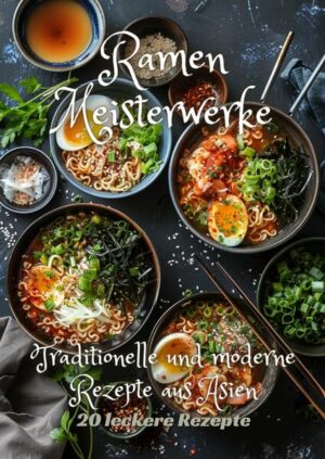 In "Ramen Meisterwerke: Traditionelle und moderne Rezepte aus Asien" werden Leser auf eine kulinarische Reise durch die vielfältige Welt der Ramen-Küche genommen. Das Buch enthüllt die Geheimnisse hinter den schmackhaften Brühen und den kunstvoll zubereiteten Nudelgerichten, die in vielen asiatischen Kulturen verwurzelt sind. Neben klassischen Rezepten bietet es auch innovative Variationen, die zeigen, wie vielseitig und anpassungsfähig Ramen sein kann, um die Geschmackspalette jedes Feinschmeckers zu erfreuen.