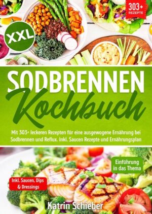 Dieses XXL Sodbrennen-Kochbuch ist voll von köstlichen, leicht zuzubereitenden Rezepten! Mit über 303+ Rezepten zur Auswahl, finden Sie in diesem Kochbuch bestimmt das, wonach Sie suchen... Säure Reflux oder gastroösophagealer Reflux ist… …das Ergebnis von Mageninhalt, wie Magensäure oder Galle, der in die Speiseröhre zurückfließt. Dieser Inhalt reizt die Speiseröhre und kann ein brennendes Gefühl in der Brust (auch bekannt als Sodbrennen) oder in der Mitte des Magens verursachen. Es kann auch das Schlucken erschweren oder sogar Halsschmerzen verursachen. Bei manchen Menschen können unter anderem Brustschmerzen und Husten auftreten. Die Magensäure selbst ist nicht schädlich