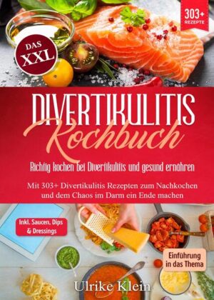 Dieses XXL Divertikulitis-Kochbuch ist voll von köstlichen, leicht zuzubereitenden Rezepten! Mit über 303+ Rezepten zur Auswahl, finden Sie in diesem Kochbuch bestimmt das, wonach Sie suchen... Divertikulose ist eine Form… …der Divertikelkrankheit, die auftritt, wenn kleine Beutel in der Dickdarmwand (Kolon), die Divertikel genannt werden, entstehen und durch Schwachstellen in den äußeren Muskelschichten des Dickdarms drücken. Eine Divertikelkrankheit, die nicht entzündet ist, wird Divertikulose genannt. Tatsächlich sind keine spezifischen Nahrungsmittel bekannt, die Divertikulitis-Attacken auslösen. Und es ist auch nicht bewiesen, dass eine spezielle Diät Anfälle verhindern kann. Wenn Sie Divertikulose haben, achten Sie auf eine gesunde, ballaststoffreiche Ernährung. Ballaststoffreiche Lebensmittel, wie Obst, Gemüse und Vollkornprodukte, weichen den Abfall auf und helfen ihm, schneller durch den Dickdarm zu wandern. Dies reduziert den Druck in Ihrem Verdauungstrakt, was das Risiko der Bildung und Entzündung von Divertikeln verringern kann. Wenn Sie denken, dass Sie einen Divertikulitis-Anfall haben, sprechen Sie mit Ihrem Arzt. Ihr Arzt kann vorschlagen, dass Sie einige Tage lang eine klare Flüssigkeitsdiät einhalten, damit Ihr Verdauungstrakt ruhen und heilen kann. Divertikulitis verstehen Im Gegensatz zu echten Divertikeln handelt es sich bei der Divertikulose um ein falsches Divertikel. Gemeint sind Ausstülpungen der Darmschleimhaut, die meist an Stellen entstehen, an denen die Darmmuskulatur schwächer ist. Im Laufe des Lebens entstehen diese Stellen durch zusätzliche äußere Belastung. Besonders häufig treten sie im sogenannten Sigma, einem Teil des Dickdarms, auf. Der Stuhl einschließlich seiner Bewegung wird durch den Dickdarm reguliert und ist daher besonders belastet. Er befindet sich auf der unteren linken Seite in der Nähe der Lende. Hier treten die meisten Divertikel auf. Rund 70 % aller Menschen bilden sie im Laufe ihres Lebens aus. Die gute Nachricht dabei: Divertikulosen sind in den meisten Fällen symptomlos und gesundheitlich unbedenklich. Man spricht daher auch vom Stadium 0 der Divertikulitis, da es keine Symptome gibt. Von Stadium 1 spricht man, wenn sich bereits eine Entzündung an der Darmschleimhaut entwickelt hat, aber noch keine Ausstülpungen vorhanden sind. Ist dies der Fall, befinden Sie sich im Stadium 2 (komplizierte Divertikulitis). Auch hier kann es zu Perforationen in der Darmwand kommen (die Divertikel entzünden sich oft durch Stuhl, der sich in ihnen absetzt). Stadium 3 ist die chronische Divertikulitis, die immer wieder auftritt. In diesem Fall sind die Darmwände bereits so geschädigt, dass sie sich verdicken oder verengen. Das wiederum führt zu mehr Verstopfung und Druck auf die Darmwand - ein echter Teufelskreis mit starken und wiederkehrenden Schmerzen. (mehr Informationen finden Sie im Buch)