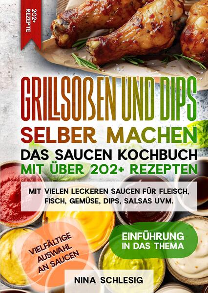 Dieses Soßen-Rezeptbuch ist voll von köstlichen, leicht zuzubereitenden Rezepten! Mit über 202+ Rezepten zur Auswahl, finden Sie in diesem Kochbuch bestimmt das, wonach Sie suchen... Kein sommerliches Grillfest.. ist ohne eine schmackhafte Barbecue-Sauce vollständig. Aber nicht alle Barbecue-Saucen sind süß und klebrig. Es gibt Hunderte von Sorten, die sich von Region zu Region unterscheiden, aber die gängigsten basieren auf drei verschiedenen Grundlagen: Tomate, Senf oder Essig. Eine gute Barbecue-Sauce sollte den rauchigen Geschmack von Grillgerichten wie Rippchen, Rinderbrust und Hähnchen ergänzen (und nicht überdecken). Außerdem sollte sie ausgewogen sein, je nach Art der Sauce mit einer gewissen Süße und einem Hauch von Schärfe durch die Säure. Hier einige Tipps… - Bestreichen Sie den Grillrost vor dem Vorheizen mit Antihaftspray oder Pflanzenöl, damit das Grillgut nicht kleben bleibt. - Wenn Sie Fisch grillen, legen Sie ihn zuerst mit der Hautseite nach unten oder auf mit Antihaft-Spray bestrichene Alufolie. - Lachs ist ein beliebtes Grillgut, da er nicht so schnell austrocknet. Da er reich an natürlichen Omega-Ölen ist, können Sie ihn auf den Grill legen, ohne ihn mit Öl zu bestreichen. Grillen Sie den Lachs zunächst mit der Hautseite nach oben. So kann das natürliche Fett unter der Haut in das Filet einziehen und es bleibt reichhaltig und feucht. (mehr Tipps finden Sie im Saucen Buch)