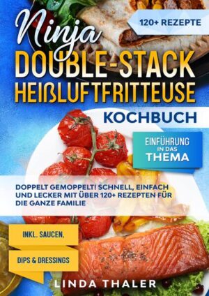 Dieses Double-Stack-Kochbuch ist voll von köstlichen, leicht zuzubereitenden Rezepten! Mit über 120+ Rezepten zur Auswahl, finden Sie in diesem Kochbuch bestimmt das, wonach Sie suchen... Die Ninja Double Stack Heißluftfritteuse… …stellt eine bedeutende Entwicklung im Bereich der Küchengeräte dar und bietet eine gesündere, schnellere und effizientere Möglichkeit, Ihre Lieblingsspeisen zuzubereiten. Dieses innovative Gerät kombiniert modernste Technologie mit benutzerfreundlichen Funktionen, um köstliche, knusprige Ergebnisse mit weniger Fett im Vergleich zu herkömmlichen Frittiermethoden zu erzielen. Die Ninja Double Stack Heißluftfritteuse ist ein vielseitiges Küchengerät, das Lebensmittel mit Hilfe einer schnellen Luftzirkulationstechnologie zubereitet. Im Gegensatz zu herkömmlichen Frittiermethoden, bei denen die Lebensmittel in heißes Öl getaucht werden, wird bei der Luftfritteuse eine Kombination aus schneller Luftzirkulation und einer minimalen Menge Öl verwendet, um eine knusprige Konsistenz ähnlich wie beim Frittieren zu erzielen. Die „Double Stack“-Funktion bezieht sich auf das innovative Design, das ein mehrschichtiges Garen ermöglicht, was die Kapazität und Effizienz erhöht. Die Double-Stack-Fritteuse verstehen 1. Design und Aufbau Die Ninja Double Stack Heißluftfritteuse besticht durch ihr schlankes, modernes Design, das sich nahtlos in jede Kücheneinrichtung einfügt. Sie verfügt über eine robuste Außenhülle aus hochwertigen, hitzebeständigen Materialien. Das Bedienfeld, das sich normalerweise an der Vorderseite befindet, ist mit einer intuitiven Digitalanzeige und einfach zu bedienenden Tasten zur Einstellung von Zeit, Temperatur und Kochmodi ausgestattet. Der Innenraum ist geräumig und bietet Platz für eine Vielzahl von Lebensmitteln dank der doppelten Körbe, die die Kochkapazität maximieren, ohne zu viel Platz auf der Arbeitsplatte einzunehmen 2. Funktionalität Die Hauptfunktion der Ninja Double Stack Heißluftfritteuse ist das Garen von Lebensmitteln mit Hilfe von Heißluftzirkulation. Bei diesem Prozess, der als Konvektionsgaren bezeichnet wird, zirkuliert ein leistungsstarkes Gebläse die heiße Luft mit hoher Geschwindigkeit um die Lebensmittel und sorgt so für ein gleichmäßiges Garen und eine knusprige Oberfläche. Die Heißluftfritteuse kann mehrere Kochfunktionen ausführen, darunter Frittieren, Braten, Backen und Aufwärmen, was sie zu einer vielseitigen Ergänzung für jede Küche macht. Vorteile 1. Gesünderes Kochen Wie bereits erwähnt, fördert die Ninja Double Stack Heißluftfritteuse gesünderes Kochen, da weniger Öl benötigt wird. Dies führt zu einem geringeren Fettgehalt und weniger Kalorien in Ihren Mahlzeiten. Das ist besonders vorteilhaft für diejenigen, die spezielle Diätpläne befolgen oder versuchen, ihre Fettaufnahme insgesamt zu reduzieren. 2. Vielseitigkeit Die Ninja Double Stack Heißluftfritteuse ist nicht auf das Frittieren beschränkt. Sie kann eine Vielzahl von Lebensmitteln braten, backen und aufwärmen, von Gemüse und Fleisch bis hin zu Gebäck und Essensresten. Diese Vielseitigkeit macht sie zu einem wertvollen Werkzeug für die Zubereitung verschiedener Mahlzeiten und das Experimentieren mit unterschiedlichen Rezepten. (mehr Informationen finden Sie im Buch)