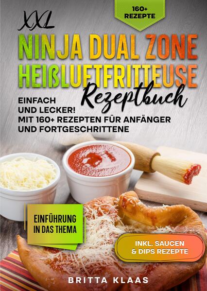 Dieses Dual-Zone-Kochbuch ist voll von köstlichen, leicht zuzubereitenden Rezepten! Mit über 160+ Rezepten zur Auswahl, finden Sie in diesem Kochbuch bestimmt das, wonach Sie suchen... Die Ninja Foodi Dual Zone Heißluftfritteuse… …ist viel mehr als nur eine Luftfritteuse, denn sie ist ein Sechs-in-Eins-Gerät, mit dem Sie zusätzlich zum Frittieren auch knusprig braten, aufwärmen, dehydrieren und backen können. Ein weiterer Pluspunkt dieses Geräts ist, dass Sie mit den beiden Kochfunktionen auch komplexere Gerichte zubereiten können. Das Gerät kann so programmiert werden, dass ein Gericht in beiden Fächern gegart wird und bei Bedarf gleichzeitig serviert werden kann. Wenn Sie das Abendessen aufschieben müssen, halten Sie einfach alles im Gerät warm, bis Sie es brauchen. In Anbetracht des sperrigen Gesamtdesigns der Ninja Foodi Dual Zone Heißluftfritteuse sind die beiden Garabteile ziemlich klein. Trotzdem ist genug Platz für so ziemlich alles, solange Sie größeres Fleisch oder Gemüse in Scheiben schneiden oder hacken. Dank der Griffe an der Vorderseite jedes Fachs können Sie es vor dem Garen oder während des Garvorgangs fest und sicher anfassen, um den Fortschritt zu überwachen. Letzteres ist wichtig, da die Lebensmittel nicht sichtbar sind. Außerdem ist es eine gute Übung, die Zutaten zu verschieben, um ein gleichmäßiges Garen zu gewährleisten. Leistung der Dual-Zone Die Ninja Foodi Dual Zone Heißluftfritteuse mag auf den ersten Blick etwas abschreckend wirken, aber wenn man sich fünf Minuten Zeit nimmt, um das Handbuch durchzugehen, ist man schnell auf dem Laufenden. Die Leistung erweist sich schnell als besonders beeindruckend, da alle programmierbaren Modi in ihren jeweiligen Kategorien hervorragend sind. Ein kleiner Wermutstropfen ist, dass man keine größeren Gegenstände, wie z. B. ein ganzes Hähnchen zum Braten, hineinlegen kann. Eine Wachtel vielleicht, aber nicht viel mehr. Einzelne Hähnchenteile, wie Keulen und Schenkel, eignen sich jedoch sehr gut. Sie können zwar jedes der einzelnen antihaftbeschichteten Fächer für sich allein verwenden, aber der eigentliche praktische Vorteil der Ninja Foodi Dual Zone ist die Dualzonen-Technologie und der Sync-Modus. Die Ninja Foodi Dual Zone funktioniert entweder mit den voreingestellten Reglern, oder Sie können diese manuell einstellen. Letzteres ist der richtige Weg, wenn Sie es genau richtig machen wollen, obwohl die Voreinstellungen auch gut funktionieren. Das Wichtigste dabei ist, das Gargut im Auge zu behalten. Wenn Sie mit dem Garen fertig sind, verfügt jedes der beiden Fächer über eine antihaftbeschichtete Frittierplatte, die beide spülmaschinenfest sind. Der Rest des Geräts kann mit einem feuchten Tuch abgewischt werden. (mehr Informationen finden Sie im Buch)