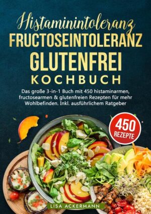 Hast Du Schwierigkeiten, trotz einer Nahrungsmittelunverträglichkeit schmackhafte Mahlzeiten zu finden, die Dir gut tun? Möchtest Du endlich Rezepte entdecken, die auf Deine speziellen Bedürfnisse abgestimmt sind, ohne dass Du auf Genuss verzichten musst? Bist Du auf der Suche nach einem verlässlichen Ratgeber, der Dich durch den Dschungel der Nahrungsmittelunverträglichkeiten führt und Dir den Alltag erleichtert? Dann ist dieses 3-in-1-Kochbuch genau das, was Du brauchst! Es kombiniert fundiertes Wissen über Histaminintoleranz, Fructoseintoleranz und Glutenintoleranz (Glutenunverträglichkeit) mit 450 köstlichen Rezepten, die Dir helfen, trotz Deiner Unverträglichkeit beschwerdefrei und genussvoll zu leben. Die Vorteile dieses 3-in-1-Kochbuchs: - 450 Rezepte für jeden Geschmack: Mit einer riesigen Auswahl an 450 Rezepten findest Du garantiert etwas Passendes - egal, ob herzhaft oder süß, für Frühstück, Mittag- oder Abendessen. Die Vielfalt lässt keine Wünsche offen. - Umfassender Ratgeber: Dieses Buch bietet Dir detailliertes Fachwissen zu den Ursachen und Symptomen von Nahrungsmittelunverträglichkeiten. Du erfährst, wie Du Deine Ernährung gezielt anpassen kannst, um Beschwerden zu reduzieren und Deine Gesundheit zu fördern. - Beschwerdefreier Genuss: Dank der speziell entwickelten Rezepte kannst Du weiterhin genussvoll essen, ohne auf Deine Lieblingsgerichte verzichten zu müssen. Die Gerichte sind darauf ausgelegt, Deinen Körper nicht zu belasten. - Mehr Lebensqualität: Durch die richtige Ernährung wirst Du spürbar mehr Energie und Wohlbefinden in Deinen Alltag integrieren und Deine Unverträglichkeit effektiv managen. Was Dich in diesem Buch erwartet: - Gut verträgliche und abwechslungsreiche Rezepte: Die Rezepte sind speziell auf die Bedürfnisse von Menschen mit Histaminintoleranz, Fructosemalabsorption und Glutenunverträglichkeit (wie Zöliakie) zugeschnitten und bieten eine bunte Vielfalt an Mahlzeiten. - Vielfältige Kategorien: Von Frühstücksideen über Hauptgerichte bis hin zu Brot, Gebäck und Desserts - die 32 Rezeptkategorien bieten für jeden Geschmack und jede Ernährungsanforderung etwas. - Praktische Tipps und Nährwertangaben: Zu jedem Rezept findest Du Kalorien- und Nährwertangaben sowie praktische Tipps, die Dir helfen, Deine Ernährung besser zu planen und Dich ausgewogen zu ernähren. - Erleichterung bei der Lebensmittelauswahl: Detaillierte Nahrungsmitteltabellen helfen Dir, die richtigen Zutaten für Deine Unverträglichkeit zu finden, damit Du sicher und ohne Stress einkaufen und kochen kannst. Starte jetzt in ein genussreiches und beschwerdefreies Leben. Sichere Dir noch heute Dein Exemplar und entdecke 450 Rezepte, die perfekt auf Deine Bedürfnisse abgestimmt sind.