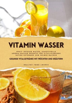 Vitamin Wasser: Gesunde Vitalgetränke mit Früchten und Kräutern (Fruit Infused Water: Genussvolle Aroma-Wasser Rezepte für vitalisierende Detox-Getränke zum selber machen)  In diesem Buch findest du:  • Aroma-Wasser selber machen: Frische Rezepte mit Früchten und Kräutern. • Elektrolyte & Hydration: Wie Vitamin-Wasser deinen Körper optimal unterstützt. • Gesundheits-Boost: Entdecke die Vorteile von Ananas, Beeren, Zitronen und mehr. • Kräuterkraft: Nutze Basilikum, Minze, Lavendel und andere Kräuter für mehr Wohlbefinden. • Detox-Rezepte: Trink dich fit und entgifte auf natürliche Weise. • Sportgetränke: Vitamine und Mineralien für maximale Leistung. • Gesunde Trinkgewohnheiten: Tipps für eine optimale Flüssigkeitszufuhr.  Entdecke die wunderbare Welt von "Vitamin Wasser: Gesunde Vitalgetränke mit Früchten und Kräutern". Dieses Buch bietet dir eine Vielzahl kreativer und erfrischender Rezepte für selbstgemachtes Vitamin-Wasser, das nicht nur deinen Durst stillt, sondern deinem Körper wertvolle Nährstoffe liefert.  Unsere aromatisierten Fruit Infused Water-Kreationen sind der perfekte Weg, um deine tägliche Hydration mit Geschmack zu verbessern. Sag langweiligem Leitungswasser Lebewohl und entdecke natürliche, vitaminreiche Getränke, die nicht nur köstlich sind, sondern auch gut für deine Gesundheit.  Ob du Sportgetränke mit wichtigen Vitaminen suchst oder einfach kalorienarme Erfrischungen bevorzugst - dieses Buch hat die Lösung. Unsere Vitamin-Wasser-Rezepte sind nicht nur lecker, sondern auch reich an Nährstoffen und unterstützen deine Ernährung sowie deine Flüssigkeitszufuhr.  Verleihe deinem Wasser mit Früchten und Kräutern eine erfrischende Note und genieße aromatisiertes Wasser mit natürlichen Aromen. Unsere Wellness-Getränke sind nicht nur eine Wohltat für deinen Gaumen, sondern fördern auch eine gesunde Hydration, die dich fit und vital hält.  Mit DIY Vitamin-Wasser kannst du gesunde Durstlöscher ganz einfach zu Hause herstellen und deinem Wasser einen köstlichen Geschmack verleihen. Erlebe, wie Vitamin-Wasser deine tägliche Hydration auf ein neues Level hebt und dir hilft, fit und energiegeladen zu bleiben.  Tauche ein in die Welt von "Vitamin Wasser: Gesunde Vitalgetränke mit Früchten und Kräutern" und verwandle dein Wasser in ein vitalstoffreiches Erfrischungsgetränk. Starte noch heute deine Reise zu gesunder Flüssigkeitszufuhr und einem erfrischenden Geschmackserlebnis - dein Körper wird es dir danken.