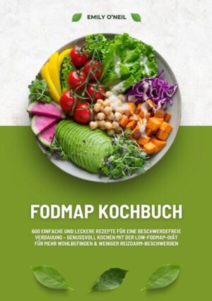 FODMAP Kochbuch: 600 einfache und leckere Rezepte für eine beschwerdefreie Verdauung - Genussvoll Kochen mit der Low-FODMAP-Diät für mehr Wohlbefinden und weniger Reizdarm-Beschwerden Als Ernährungsberaterin weiß ich, wie belastend Verdauungsprobleme sein können - vor allem, wenn dein Körper empfindlich auf bestimmte Lebensmittel reagiert. Viele Menschen, die ich berate, kämpfen genau mit diesen Herausforderungen und suchen nach Lösungen, die den Magen-Darm-Trakt schonen, dabei aber gleichzeitig lecker und alltagstauglich sind. Wenn du nach einer wohltuenden, genussvollen Ernährung suchst, die dir Erleichterung bringt, bist du hier genau richtig! Dieses FODMAP Kochbuch wurde speziell für Menschen wie dich entwickelt, die ihren Verdauungstrakt entlasten und gleichzeitig den vollen Genuss beim Essen erleben möchten. Die Rezepte sind einfach, vielseitig und perfekt geeignet, um eine FODMAP-arme Ernährung mühelos in deinen Alltag zu integrieren. Warum FODMAP-arm essen? • Linderung von Beschwerden: Eine FODMAP-arme Ernährung hat sich bei vielen Menschen als effektiv erwiesen, um häufige Verdauungsprobleme wie Blähungen und Bauchschmerzen zu reduzieren. • Gesunde Verdauung: Eine ausgewogene Darmflora ist der Schlüssel zu deinem allgemeinen Wohlbefinden. Mit einer FODMAP-armen Ernährung unterstützt du die Balance deines Verdauungssystems. • Mehr Lebensqualität: Stell dir vor, du kannst endlich wieder Gerichte genießen - ohne die Sorge vor Magenbeschwerden. Dieses Kochbuch zeigt dir, wie es geht. • Besseres Wohlbefinden: Diese Ernährungsweise hilft nicht nur beim Reizdarmsyndrom, sondern steigert auch das allgemeine Wohlbefinden - für ein leichteres, beschwerdefreies Leben. Warum ich dir dieses FODMAP Kochbuch empfehle: • Vielfalt: Die Rezepte decken alle Mahlzeiten ab - von Frühstücksideen über Hauptgerichte bis hin zu Snacks - für jeden Geschmack und jede Gelegenheit. • Einfach: Selbst wenn du wenig Kocherfahrung hast, sind die Rezepte leicht umzusetzen und machen Spaß. • Gesund essen und trinken: Als Ernährungsberaterin ist es mir wichtig, dass jedes Gericht nicht nur köstlich ist, sondern auch deinem Körper guttut. Eine besonders erfrischende Ergänzung zu deiner Ernährung ist selbstgemachtes Vitamin-Wasser. Es versorgt dich mit wichtigen Nährstoffen und harmoniert perfekt mit den Gerichten aus diesem Buch. Ergänzend dazu bietet „Trink dich gesund: Vitamin-Wasser mit Früchten und Kräutern“ viele leckere Ideen, um den vollen Geschmack und die Vorteile von Vitamin-Wasser zu genießen. • Zeitsparend: Viele Menschen haben einen vollen Alltag. Daher sind die meisten Gerichte in unter 30 Minuten zubereitet - ideal, wenn du wenig Zeit hast, aber trotzdem auf gesunde Ernährung nicht verzichten möchtest. Du hast die Kontrolle über dein Wohlbefinden! Mit diesem FODMAP Kochbuch hast du die ideale Unterstützung, um Verdauungsprobleme in den Griff zu bekommen und den Spaß am Essen zurückzugewinnen. Jetzt ist die Zeit, deine Ernährung bewusst zu gestalten und wieder jeden Bissen zu genießen - ohne Beschwerden!