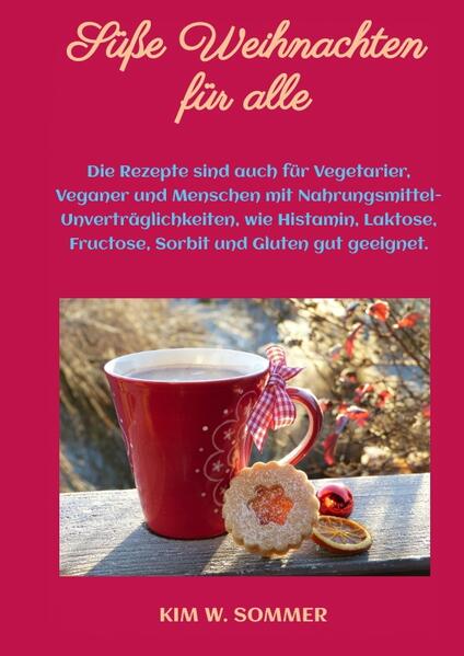 Dieses Weihnachtsrezeptebuch eignet sich für so gut wie Jeden! Die Rezepte sind für Vegetarier, Veganer und auch bei vorliegenden Nahrungsmittel-Intoleranzen, wie Histamin, Laktose, Fructose, Sorbit und Gluten/Zöliakie gut geeignet. Das Buch enthält: - unterschiedliche weihnachtliche Backrezepte - andere süße Weihnachtsrezepte, wie zum Beispiel Pralinen, Waffeln, Marmelade oder Eis - weihnachtliche Drinks und Smoothies - Backtipps für ein sicheres Gelingen der Rezepte - Austauschmöglichkeiten für die verschiedenen Zutaten - einen Achtsamkeits-Adventskalender - eine Atemübung gegen Stress, die auch beim Einschlafen helfen kann. Die Rezepte eigenen sich weihnachtlich verpackt auch sehr gut für selbstgemachte Weihnachtsgeschenke. Eine schöne Adventszeit und frohe Weihnachten!