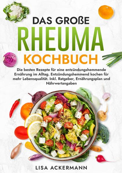 Möchtest Du Deine Gelenkschmerzen auf natürliche Weise lindern und dabei leckere Mahlzeiten genießen? Suchst Du nach einfachen Rezepten, die sowohl entzündungshemmend wirken als auch Deinen Körper unterstützen? Willst Du Dein Wohlbefinden verbessern, ohne dabei auf Genuss oder einfache Gerichte zu verzichten? Dann ist dieses Kochbuch genau das Richtige für Dich! Es bietet Dir nicht nur eine Vielzahl abwechslungsreicher und köstlicher Rezepte, sondern auch einen umfassenden Ratgeber, der Dir fundiertes Wissen zur Linderung und Vorbeugung von Rheuma vermittelt. So kannst Du Deine Beschwerden schnell lindern und gleichzeitig Dein Leben genießen. Die Vorteile dieses Buches: - Schmerzlinderung durch Ernährung: Die enthaltenen Rezepte sind speziell darauf ausgelegt, Entzündungen zu reduzieren und Deine Gelenkschmerzen zu lindern. - Gesund genießen: Die Rezepte sind nicht nur gut für Deine Gelenke, sondern schmecken auch köstlich - so kannst Du Deine Gesundheit unterstützen, ohne auf Genuss zu verzichten. - Zeitsparend und alltagstauglich: Viele der Gerichte lassen sich schnell und unkompliziert zubereiten, sodass sie perfekt in einen stressigen Alltag passen. - Mehr Lebensqualität: Mit einer entzündungshemmenden Ernährung kannst Du aktiv dazu beitragen, Deine Symptome zu lindern und wieder mehr Beweglichkeit und Wohlbefinden im Alltag zu erlangen. Was Dich in diesem Buch erwartet: - Abwechslungsreiche Rezepte für jeden Anlass: Egal, ob Frühstück, Mittagessen, Abendessen oder Snacks - dieses Rezeptbuch bietet für jede Mahlzeit des Tages passende, entzündungshemmende Gerichte. - Vegane und vegetarische Optionen: Zusätzlich zu klassischen Gerichten findest Du viele vegane und vegetarische Rezepte, die Deinen Speiseplan noch vielfältiger gestalten. - Fundierter Ratgeberteil: Lerne alles Wichtige über rheumatische Erkrankungen, ihre Ursachen und wie Du sie mit der richtigen Ernährung positiv beeinflussen kannst. - 14-Tage-Ernährungsplan: Ein einfacher Plan, der Dir den Einstieg in die entzündungshemmende Ernährung bei Rheuma erleichtert und Deine Beschwerden lindert. Sichere Dir jetzt Dein Exemplar und starte noch heute in ein vitales, schmerzfreies Leben!