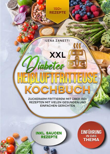 Dieses Heißluftfritteuse-Kochbuch ist voll von köstlichen, leicht zuzubereitenden Rezepten! Mit über 150+ Rezepten zur Auswahl, finden Sie in diesem Kochbuch bestimmt das, wonach Sie suchen... Diabetes ist eine chronische (lang andauernde) Erkrankung… …die sich darauf auswirkt, wie Ihr Körper Nahrung in Energie umwandelt. Der Körper zerlegt die meisten Lebensmittel, die Sie essen, in Zucker (Glukose) und gibt ihn in den Blutkreislauf ab. Wenn der Blutzucker ansteigt, gibt die Bauchspeicheldrüse das Signal, Insulin auszuschütten. Insulin wirkt wie ein Schlüssel, mit dem der Blutzucker in die Körperzellen gelangt und dort als Energie genutzt wird. Bei Diabetes stellt Ihr Körper nicht genug Insulin her oder kann es nicht so gut nutzen, wie es sollte. Wenn nicht genügend Insulin vorhanden ist oder die Zellen nicht mehr auf das Insulin ansprechen, bleibt zu viel Blutzucker in Ihrem Blutkreislauf. Mit der Zeit kann dies zu ernsthaften Gesundheitsproblemen wie Herzerkrankungen, Sehstörungen und Nierenerkrankungen führen. Welche Arten von Diabetes gibt es? Es gibt verschiedene Arten von Diabetes. Zu den häufigsten Formen gehören: - Typ-2-Diabetes: Bei diesem Typ stellt Ihr Körper nicht genügend Insulin her und/oder Ihre Körperzellen reagieren nicht normal auf das Insulin (Insulinresistenz). Dies ist die häufigste Form von Diabetes. Er betrifft hauptsächlich Erwachsene, kann aber auch bei Kindern auftreten. - Prädiabetes: Dieser Typ ist das Vorstadium von Typ-2-Diabetes. Ihr Blutzuckerspiegel ist höher als normal, aber nicht hoch genug, um offiziell als Typ-2-Diabetes diagnostiziert zu werden. - Typ-1-Diabetes: Bei diesem Typ handelt es sich um eine Autoimmunerkrankung, bei der Ihr Immunsystem aus unbekannten Gründen die insulinproduzierenden Zellen in Ihrer Bauchspeicheldrüse angreift und zerstört. Bis zu 10 % der Menschen, die an Diabetes leiden, haben Typ 1. Er wird in der Regel bei Kindern und jungen Erwachsenen diagnostiziert, kann aber in jedem Alter auftreten. Die besten Lebensmittel für Menschen mit Diabetes 1. Fetter Fisch Lachs, Sardinen, Hering, Sardellen und Makrelen sind gute Quellen für die Omega-3-Fettsäuren DHA und EPA, die sich positiv auf die Herzgesundheit auswirken. Eine regelmäßige Zufuhr dieser Fette ist besonders wichtig für Menschen mit Diabetes, die ein erhöhtes Risiko für Herzkrankheiten und Schlaganfälle haben. DHA und EPA schützen die Zellen, die die Blutgefäße auskleiden, verringern Entzündungsmarker und können dazu beitragen, die Funktion der Arterien zu verbessern. Forschungsergebnisse deuten darauf hin, dass Menschen, die regelmäßig fetten Fisch essen, ein geringeres Risiko für akute Koronarsyndrome (z. B. Herzinfarkte) haben und seltener an einer Herzerkrankung sterben. Fisch ist außerdem eine gute Quelle für hochwertiges Eiweiß, das das Sättigungsgefühl fördert und zur Stabilisierung des Blutzuckerspiegels beiträgt. 2. Grünes Blattgemüse Grünes Blattgemüse ist sehr nahrhaft und kalorienarm. Außerdem enthalten sie kaum verdauliche oder vom Körper aufgenommene Kohlenhydrate, so dass sie den Blutzuckerspiegel nicht wesentlich beeinflussen. Spinat, Grünkohl und anderes Blattgemüse sind gute Quellen für viele Vitamine und Mineralien, einschließlich Vitamin C. (mehr Informationen finden Sie im Buch)