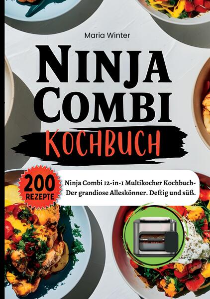 200 Rezepte für den Ninja Combi 12-in-1 Multikocher - Die ultimative Rezeptesammlung für schnelle und vielseitige Gerichte. Der Ninja Combi 12-in-1 Multikocher ist dein All-in-One-Gerät. 200 maßgeschneiderte Rezepte , die speziell für die vielfältigen Funktionen dieses Multikochers entwickelt wurden. Dank der 12 integrierten Kochfunktionen bietet der Ninja Combi grenzenlose Möglichkeiten, und dieses Buch zeigt dir, wie du sie voll ausschöpfst. Egal ob Anfänger oder erfahrener Koch. Was wirst du in diesem Buch finden: •Brotrezepte : Von klassischem Sauerteigbrot bis hin zu fluffigen Fladenbroten - der Ninja Combi macht es dir leicht, dein eigenes Brot zu backen. •Brötchenrezepte : Für das perfekte Frühstück oder den Snack zwischendurch - frische Brötchen in verschiedenen Variationen, knusprig und schnell gemacht. •Rezepte für süße Kuchen und Teilchen : Leckere Desserts wie Muffins, Kuchen und Teilchen. •Herzhafte Gerichte und Snacks : Hauptgerichte, Beilagen und schnelle Snacks, die ideal für den Alltag und gesunde Ernährung sind. Warum ist dieses Buch ein Muss für deinen Ninja Combi 12-in-1? 1.Vielseitigkeit leicht gemacht : Du lernst, die unterschiedlichen Funktionen des Ninja Combi - wie Kombi-Mahlzeit, Heißluftfrittieren, Dämpfen und Backen - optimal zu nutzen. 2.Familienfreundliche Rezepte : Ob Frühstück, Mittag- oder Abendessen. 3.Zeitsparend und gesund : Viele Gerichte benötigen nur wenig Zubereitungszeit und sind durch die effiziente Nutzung des Multikochers besonders energie- und fettarm. 4.Nährwertangaben für jedes Rezept : Kalorien, Proteine, Fette und Kohlenhydrate - du hast immer den Überblick, was auf deinem Teller landet. Warum der Ninja Combi 12-in-1? Der Ninja Combi ist nicht nur ein einfacher Multikocher, er vereint Backen, Braten, Grillen, Frittieren und vieles mehr in einem Gerät. Dank der einfachen Bedienung und der Kombifunktionen können mühelos gesunde und leckere Gerichte gezaubert werden, die innen saftig und außen knusprig sind. Du sparst Zeit, Platz und Energie , während du gleichzeitig kreative und abwechslungsreiche Mahlzeiten bereitest.