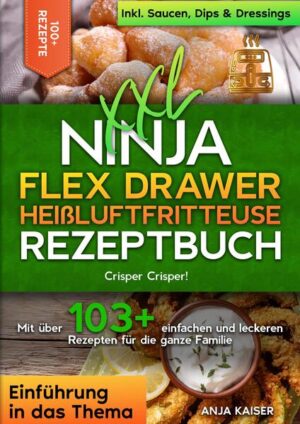 Dieses Heißluftfritteuse-Kochbuch ist voll von köstlichen, leicht zuzubereitenden Rezepten! Mit über 100+ Rezepten zur Auswahl, finden Sie in diesem Kochbuch bestimmt das, wonach Sie suchen... In den hektischen Küchen von heute… …in denen Zeit eine wichtige Rolle spielt und multifunktionale Geräte geschätzt werden, verschwimmen manchmal die Grenzen zwischen den Innovationen. Der Ninja Foodi Flex Drawer ist nicht einfach nur ein weiteres Gerät in Ihrer Küche