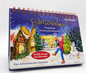 Eulenzauber- Fans aufgepasst: Mit diesem magischen Adventskalender inklusive XXL- Poster zum Selberbasteln und einer spannenden Fortsetzungsgeschichte wird die Zeit bis Weihnachten zum magischen Abenteuer. Lies jeden Tag ein Kapitel, schnapp dir Schere und Kleber und mach dich an die Arbeit: Mit jedem bunten Bild, das du ausschneidest, wird dein riesengroßes Zaubereulen- Poster Stück für Stück zum Kunstwerk! Begleite Flora und ihre kleine Zaubereule mit den goldenen Flügeln bei ihrem Weihnachtsabenteuer: Plätzchenduft, Kerzenschimmer, Kinderpunsch in Tannenbach ist Weihnachtsmarkt. Flora ist ganz aufgeregt, als sie zusammen mit ihrer Familie die mittelalterlichen Stände bewundert. Sie freut sich auf das große Fest und schöne Geschenke. Doch nicht alle sind glücklich: Sascha, der Junge vom Kerzenstand hat Angst, dass sein Weihnachtswunsch nicht in Erfüllung geht. Können Flora und ihre Zaubereule Goldwing vielleicht für ein Wunder sorgen? Ein eulenzauberhaftes Adventsabenteuer von Bestsellerautorin Ina Brandt für alle Mädchen ab 8. Mit hochwertigem Aufsteller, Spiralbindung und XXL- Riesenposter zum Heraustrennen und Bekleben. Stimmungsvoll illustriert von Irene Mohr. Mehr Infos zur erfolgreichen Kinderbuchreihe unter www.eulenzauber- lesen.de. Die Reihe ist auf Antolin.de gelistet. In der Reihe „Eulenzauber“ sind im Arena Verlag erschienen: Eulenzauber. Ein goldenes Geheimnis (Band 1) Eulenzauber. Rettung für Silberpfote (Band 2) Eulenzauber. Eine wunderbare Freundschaft (Band 3) Eulenzauber. Magie im Glitzerwald (Band 4) Eulenzauber. Rätsel um die Goldfeder (Band 5) Eulenzauber. Hilfe für das kleine Fohlen (Band 6) Eulenzauber. Geheimnisvoller Edelstein (Band 7) Eulenzauber. Ein neuer Freund für Goldwing (Band 8) Eulenzauber. Der große Herzenswunsch (Band 9) Eulenzauber. Im Kreis der Goldflügel (Band 10) Eulenzauber. Der Ruf des Waldkauzes (Band 11) Weitere Bände sind in Vorbereitung.