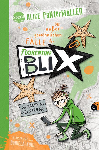 Florentine Blix die Kommissarin für außergewöhnliche Fälle erlebt ihr drittes Abenteuer spannend- humorvoller Krimi für alle Buch- Fans ab 10 Jahren Seesterne sind interessante Tiere, findet Florentine Blix. Aber in ihrem neusten Fall sind sie mehr als das: Sie sind Zeichen für eine fiese Verbrechensserie. Erst stolpert Florentines Nachbarin Frau Hansen über einen gespannten Draht die Treppe hinunter, dann werden auch noch Wäscheleinen in Brand gesetzt. Und immer hinterlässt der Täter einen getrockneten Seestern am Tatort. Während die Polizei im Dunklen tappt, vermuten Nachwuchskommissarin Florentine und ihr Freund Bo eine Racheserie. Doch wer will sich rächen und an wem? Und wie soll Florentine sich auf den Fall konzentrieren, wenn sie doch eigentlich damit beschäftigt ist, endlich das große Geheimnis um ihre beste Freundin Maja zu lösen? Ich heiße Florentine Blix, bin 13 Jahre alt und werde nach der Schule zur Kriminalpolizei gehen. Doch schon jetzt löse ich erfolgreich Kriminalfälle. Dabei helfen mir meine Freunde Maja und Bo, die sich einfach viel besser mit Menschen auskennen als ich. Wie verhört man zum Beispiel Personen, denen eine Stolperfalle gestellt oder Wäsche auf der Leine angezündet wurde? Oder ehemalige Mobbingopfer? Small Talk kann ich einfach nicht aber dafür ist mir schnell klar, dass wir einer großen Verbrechensserie auf der Spur sind. Denn der Täter hinterlässt immer ein bestimmtes Zeichen am Tatort. Irgendjemand will sich rächen, so viel ist klar. Aber wer und an wem? Und wie soll ich in Ruhe ermitteln, wenn ich eigentlich einen noch viel größeren Fall aufklären muss: das Geheimnis um meine beste Freundin Maja? Eine mysteriöse Verbrechensserie, zwei Fälle aus der Vergangenheit, jede Menge Zeichen und eine Ermittlerin mit besonderem Talent löse mit Florentine alle Geheimnisse! Aufwändig zweifarbig gestaltet von „Mein Lotta- Leben“- Illustratorin Daniela Kohl Von Alice Pantermüller und Daniela Kohl sind außerdem diese Reihen erschienen: Mein Lotta- Leben Linni von Links