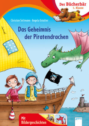 Lesenlernen mit dem Bücherbär Dieses Buch richtet sich an Leseanfänger in der 1. Klasse. Die übersichtlichen Leseeinheiten und kurzen Zeilen sind ideal zum Lesenlernen. Zahlreiche Bildergeschichten unterstützten das Textverständnis. Zusätzlich regen lustige Buchstabenund Leserätsel am Ende des Buches zum Nachdenken und zum Gespräch über die Geschichte an. Denn Kinder, die viel Gelegenheit zum Sprechen haben, lernen schneller lesen. Lissi hütet ein Geheimnis. Und auch die Piraten, die nachts auf Lissis Insel landen, lassen sich nicht in die Karten gucken. Ob diese Kerle etwas mit dem Verschwinden von Lissis Mama zu tun haben? Oder etwa der gemeine Admiral Gordo? Gemeinsam begeben sich Lissi und die Piraten auf eine Abenteuerfahrt und erleben eine drachenmäßige Überraschung! Weitere Erstleserbände von Christian Seltmann: Kommissar Ping und das Kaugummi- Geheimnis Henri erbt ein Monster Ein Kuschelmonster für die Lesenacht Mira, Oskar und die Buchstaben- Magie Empfohlen von Westermann Mit Bücherbärfigur am Lesebändchen Gelistet auf Antolin.de