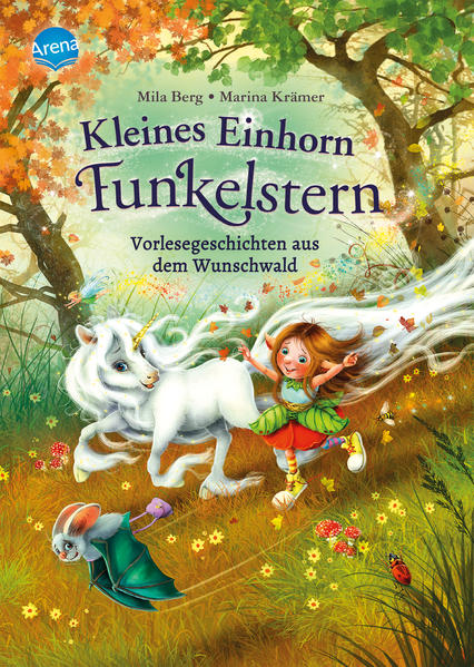 Im geheimen Wunschwald wartet eine großartige Einhornwelt darauf, entdeckt zu werden! Erlebe gemeinsam mit dem kleinen Einhorn Finya Funkelstern und ihren Freunden, dem Koboldmädchen Trixi und Kalle Fledermaus, zauberhafte Abenteuer. Beim nächtlichen Zeltausflug finden die drei mutig heraus, was sich hinter den unheimlichen Geräuschen verbirgt. Sie helfen dem großen Einhorn Elara, das sich seit Tagen schrecklich traurig fühlt, mit einem klugen Plan. Und als Finya und Trixi einen schlimmen Streit haben, schafft Kalle es, dass die beiden sich versöhnen. Denn beste Freunde sind schließlich immer füreinander da! Zwölf Vorlesegeschichten mit einem großen Themenspektrum - zum Träumen schön! Mit opulent gestalteten vierfarbigen Illustrationen von Marina Krämer auf jeder Seite und edler Folienprägung auf dem Cover. Ideal auch als Gute- Nacht- Geschichten. Weitere Abenteuer mit dem kleinen Einhorn: Kleines Einhorn Funkelstern - Schön, dass wir Freunde sind Kleines Einhorn Funkelstern - Mit dir werden Wünsche wahr