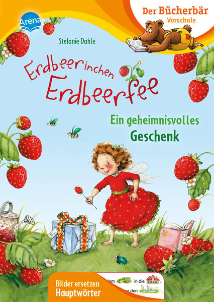 Eine Geschichte zum Lesenlernen für Kinder ab 5 Jahren Die Arena Leselern- Garantie Das macht Vorschulkinder stark Bilder ersetzen Hauptwörter Kinder, die das Abc noch nicht gelernt haben, können „mitlesen“ Rätsel am Ende des Buches Rätsel und Mitlesen steigern die Neugier und machen Lust auf mehr Eines Tages steht vor Erdbeerinchens Teekannen- Haus ein geheimnisvolles Paket mit großer Schleife. Was da wohl drin ist? Eine kleine Wolke, die aussieht wie eine Hummel und die Erdbeerinchen von der Feenkönigin geschickt worden ist! Das bezaubernde kleine Wesen hält Erdbeerinchen ganz schön auf Trab. Gemeinsam lernen die beiden in der Feenschule neue Zaubersprüche und retten eine kleine Sternenfee. Gut gemacht, Erdbeerinchen! Lesenlernen mit dem Bücherbär Empfohlen von Westermann Mit Bücherbärfigur am Lesebändchen Der Titel ist auf Antolin.de gelistet