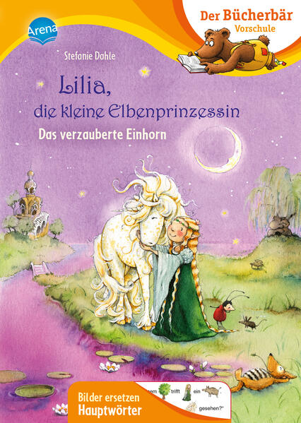 Die Arena Leselern- Garantie Das macht Vorschulkinder stark Von der Bestseller- Illustratorin Stefanie Dahle: Der Elbenball Oje! Elbenprinzessin Lilias Einhorn ist plötzlich so klein wie eine Maus. Und gerade heute will Lilia auf dem Einhorn zum Fest der Elbenkönigin reiten. Selbst der Zauberer Klapperdix kann nicht helfen. Nun wird Lilia nie und nimmer den ersten Preis der Elbenkönigin gewinnen. Aber auf dem abendlichen Ball wartet dann doch eine königliche Überraschung … Von Stefanie Dahle bereits erschienen: Erdbeerinchen Erdbeerfee Frida, die kleine Waldhexe Rosa Rosenherz Lilia, die kleine Elbenprinzessin Lesenlernen mit dem Bücherbär Dieses Buch richtet sich an Kinder im Vorschulalter. Die Namenwörter wurden durch Bilder ersetzt, wodurch auch Kinder „mitlesen“ können, die das Abc noch nicht gelernt haben. Das macht neugierig und Lust auf mehr. Zusätzlich regen Rätsel am Ende des Buches zum Gespräch über die Geschichte an. Denn Kinder, die viel Gelegenheit zum Sprechen haben, lernen auch schneller lesen. Empfohlen von Westermann Der Titel ist auf Antolin.de gelistet