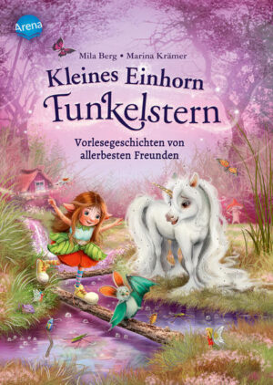 Magische Einhorn- Geschichten zum Vorlesen für Kinder ab 4 Jahren - mit hochwertiger Silberfolienprägung auf dem Cover. Ein Regentanz, der schlechte Laune vertreibt. Ein Blütenfest, bei dem alle Wunschwaldbewohner gemeinsam singen. Und ein Ausflug ins gruselige Moor, das gar nicht so unheimlich ist - mit dem kleinen Einhorn Finya Funkelstern wird es ganz bestimmt nicht langweilig. Das wissen auch das Koboldmädchen Trixi und Kalle Fledermaus, Finyas beste Freunde. Gemeinsam können sie einfach alles schaffen. 12 Vorlesegeschichten zu den beliebten Themen Freundschaft, Zusammenhalt und Mut. Mit zauberhaften vierfarbigen Illustrationen von Marina Krämer auf jeder Seite und einem magisch funkelnden Cover. Für kuschelig- schöne Vorlesestunden - vor dem Einschlafen und zwischendurch. Weitere Abenteuer mit dem kleinen Einhorn Funkelstern: Schön, dass wir Freunde sind Mit dir werden Wünsche wahr Die Suche nach dem Weihnachtszauber Vorlesegeschichten aus dem Wunschwald