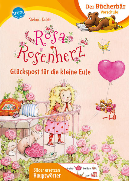 Eine Geschichte zum Lesenlernen für Kinder ab 5 Jahren Die Arena Leselern- Garantie Das macht Vorschulkinder stark Rosa Rosenherz lässt Herzenswünsche wahr werden. Und heute soll die Eule Wanda ein tolles Geschenk bekommen! Wären da nur nicht die frechen Firlefanzen, die dafür sorgen, dass mit dem Herz- Ballon das falsche Geschenk verschickt wird. Damit beginnt eine turbulente Jagd nach dem Ballon. Ob Rosa und ihre Freunde rechtzeitig bei Eule Wanda ankommen? • Bilder ersetzen Hauptwörter • Kinder, die das Abc noch nicht gelernt haben, können mitlesen • Rätsel am Ende des Buches • Rätsel und Mitlesen steigern die Neugier und machen Lust auf mehr Gedruckt auf Umweltpapier und zertifiziert mit dem „Blauen Engel“. Der Titel ist auf Antolin.de gelistet