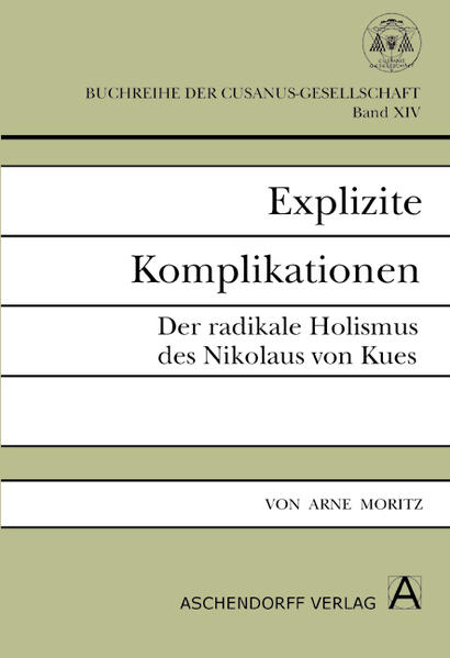 Die Begriffe von complicatio und explicatio, meist als Einfaltung und Ausfaltung übersetzt, sind zentral für das Denken des Nikolaus von Kues (1401-1464). Sie werden in dieser Studie erstmals umfassend in ihrer philosophischen Bedeutung untersucht. Eine detaillierte Auseinandersetzung mit cusanischen Schriften zu Metaphysik, Ekklesiologie und Erkenntnistheorie zeigt, dass Komplikation und Explikation begrifflich das Verhältnis von Teilen zu einem Ganzen auf jene Art und Weise bestimmen, für die in der zeitgenössischen Philosophie die Bezeichnung des radikalen Holismus eingeführt wurde. Eine solche holistische Deutung ist nicht nur für das systematische Verständnis der Verhältnisse von Gott und Welt sowie Geist und Erkennen innerhalb des cusanischen Denkens höchst folgenreich. Auch für die historische Einordnung ermöglicht sie neue Ansätze. Mittelalterliche Diskussionen über das Problem göttlicher Unendlichkeit und über den Status des transzendentalen Begriffs des Seins gewinnen gegenüber gängigen Annahmen über historische Quellen des Nikolaus von Kues neue Bedeutung. Auch der Begriffsdualismus von complicatio und explicatio selbst kann in seiner holistischen Deutung über bekannte begriffsgeschichtliche Vorbilder hinaus in neue Bezüge eingeordnet werden indem seine Abhängigkeit von bestimmten Konzeptionen sprachlichen Ausdrucks bzw. des Phänomens der Falte deutlich wird.