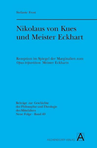 Gemäß Bulle 'In agro dominico' sollte Meister Eckhart als Verurteilter nicht gelesen werden. Trotzdem läßt sich Nikolaus von Kues einen Codex mit dem Opus tripartitum Eckharts anfertigen, versieht ihn mit Randbemerkungen und nennt Eckhart in einigen seiner eigenen Schriften explizit als Gedankengeber. Um die Eckhartrezeption des Nikolaus von Kues zu analysieren, werden in dieser Arbeit sowohl die 406 Randbemerkungen ausgewertet als auch die Texte des Cusaners untersucht, die Eckhart namentlich erwähnen. Im Anhang werden die Marginalien ediert.