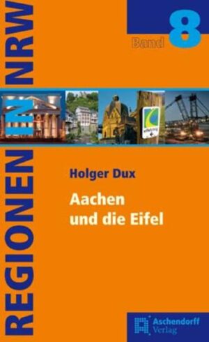 Die Reihe „Regionen in Nordrhein-Westfalen“ will einen Eindruck von der Vielfalt des Landes vermitteln. In acht Bänden werden die verschiedenen Kulturlandschaften in Wort und Bild vorgestellt. Nach einer allgemeinen Einführung folgt die Beschreibung der einzelnen Städte und Gemeinden ihrer geografischen Lage, Geschichte, Sehenswürdigkeiten, kulturellen Angebote, Wirtschaftsstruktur, ihres Brauchtums und ihrer herausragenden Persönlichkeiten. Zahlreiche Kontaktadressen sollen dazu ermuntern, die Regionen besser kennen zu lernen. Abgerundet werden die Beiträge durch das jeweilige Stadt- bzw. Gemeindewappen und viele Farbfotos. Der achte Band der Reihe behandelt Aachen und die Eifel, konkret die Städteregion Aachen, die Kreise Düren, Euskirchen und den niederrheinischen Kreis Heinsberg. Die Region bietet eine abwechslungsreiche Landschaft, flach im Norden und bergig im Süden, die mit ihren Wäldern und großen Stauseen zu Erkundungstouren einlädt. Neben malerischen, ursprünglichen Orten, zahlreichen Burgen und anderen Sehenswürdigkeiten zeigt die Region sich modern mit einer florierenden Wirtschaft und einer lebendigen Kultur, deren wissenschaftliches Zentrum die RWTH Aachen bildet. Die Nähe zu Belgien und den Niederlanden und die vielfältigen geschichtlichen Beziehungen haben zu einer intensiven grenzüberschreitenden Zusammenarbeit geführt, die seit 1976 in der Euregio Maas-Rhein Ausdruck findet. Dr. Holger A. Dux studierte Architektur in Aachen, promovierte im Schwerpunkt Denkmalpflege und ist als pädagogischer Mitarbeiter der Volkshochschule Aachen tätig. Daneben widmet sich der Bauhistoriker diversen regionalgeschichtlichen Themen zum Raum Aachen und zum Dreiländereck als Autor und in Form von Vorträgen, Zeitungsartikeln, Stadtrundgängen, Exkursionen sowie vielfältiger Vereinsarbeit.