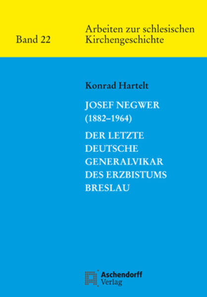 Diese Biographie über Josef Negwer (1882-1964) schließt eine Forschungslücke zur letzten Phase des ehemaligen deutschen Erzbistums Breslau. Negwer, der Geheimsekretär von Georg Kardinal Kopp und Adolf Kardinal Bertram, der beiden großen Kardinalsgestalten auf dem Breslauer Bischofsstuhl, wäre an sich schon wegen dieser wichtigen Vertrauensstellung biographiewürdig. Seine weiteren Ämterübernahmen im Ordinariat Breslau-wie Schul- und Bildungsreferent, Offizial und Generalvikar-machten ihn neben dem Bischof zur wohl wichtigsten Gestalt im kirchlichen Ämtergefüge Breslaus vor 1945. Dies unterstreicht diese Biographie durch Einblicke in interne kirchliche Verwaltungs- und Entscheidungsabläufe, beleuchtet z.B. den persönlichen Umgang Adolf Kardinal Bertrams mit seinem Generalvikar und anderen Ordinariatsmitgliedern. Negwers Aufenthalte und Tätigkeiten von 1946 bis 1964 in Erfurt und Görlitz sind ein Kapitel der Schicksale vertriebener Geistlicher des Erzbistums Breslau und des späteren Breslauer Restbistums Görlitz.