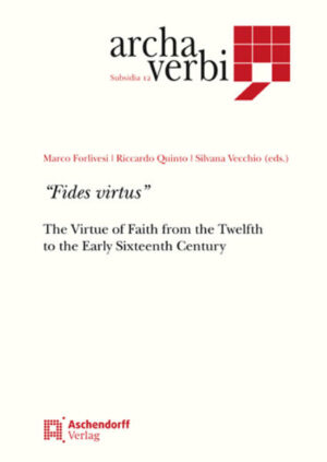 Tracing the history of the doctrines on the nature of faith is an immense endeavour. What the Middle Ages and the Renaissance felt on this subject resulted in a huge literary production, involving an extensive number of authors and taking a variety of themes into account. Compared to this vast literature, the contributions constituting the present volume have a limited and defined scope: they aim to analyse 12th- to 16th-century doctrines specifically concerned with faith as a theological virtue. In this perspective, a number of recurrent problems of exegetical, theological, pastoral, or political nature have been identified. Among the most significant challenges faced by medieval and Renaissance authors, one can notice the attempt to hold together two key-features defining faith: on the one hand, the gnoseological "weakness" of faith, which is considered an assent, maybe a sort of obscure understanding, yet not a sight, either of God or of anything else