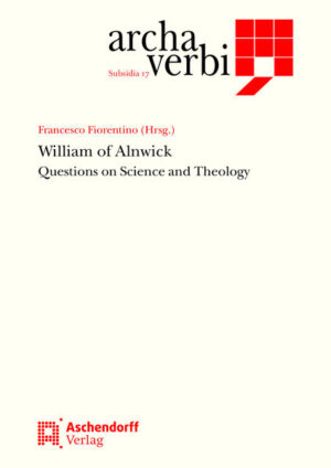 This volume provides the critical edition and English translation of questions 1-6 of the Prologue of Alnwick’s commentary on the Sentences and of the two questions de scientia, which are directly connected to the Prologue. The fundamental content of these questions is analysed within the context of the complexity of Alnwick’s thought and of his cultural background. The edition also offers a full introduction and bibliography as well as extensive indexes to manuscripts, names, concepts and subjects. It shows that William was indebted to, among others, Giles of Rome, Godfrey of Fontaines, Gonsalvus of Spain, Henry of Ghent, John Duns Scotus, John of Reading, Robert of Cowton, Thomas Aquinas and William of Ware. He was also indirectly influenced by Henry of Harclay and William of Nottingham. The edition derives from the research project ‘Le trasformazioni dello statuto scientifico della teologia agli inizi del XIV secolo: il caso di Guglielmo di Alnwick, socius di Giovanni Duns Scoto e vescovo di Giovinazzo’, ended in 2012 at the University of Bari ‘Aldo Moro’, in collaboration with the Town of Giovinazzo.