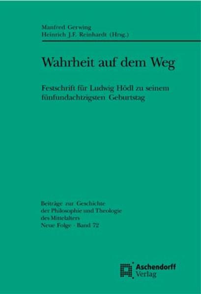 „Im Schoße der Vergangenheit wurzelt und keimt die Fülle und Mannigfaltigkeit der theologischen Begrifflichkeit. Die Erschließung der Wurzeln und Quellen offenbart den tiefgründigen Gehalt der Begriffe und deren Entwicklung, und sie zeigt den sicheren Gang der Wissenschaft im theologischen Urteil. Die Aufhellung der Geschichte der Theologie wirft einen hellen Schein auf die Theologie der Gegenwart.“In diesen drei Sätzen leuchtet Ludwig Hödls Forschungsprogramm auf, von dem auch die Reihe der „Beiträge zur Geschichte der Philosophie und Theologie des Mittelalters“ profitiert. Immerhin war Ludwig Hödl-zusammen mit Wolfgang Kluxen-Jahrzehnte lang ihr Herausgeber. Ihm ist diese Festschrift anlässlich seines fünfundachtzigsten Geburtstags in Dankbarkeit gewidmet. Thematisch geht es in allen Beiträgen um die Wahrheit, genauer um das theologisch-philosophische Wahrheitsverständnis des Mittelalters. Und doch geht es nicht nur um Historie