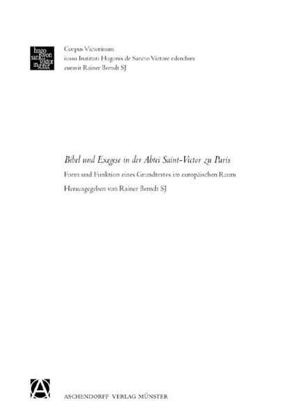 Der vorliegende Band über"Bibel und Exegese" dokumentiert die Ergebnisse der Mainzer Tagung des Frankfurter Hugo von Sankt Viktor-Instituts im Jahre 2004. Durch dieses Symposium sind die Kenntnisse über die Abtei Sankt Viktor vertieft worden, indem das bisherige Bild von den Viktorinern in neue, den Ursprungsraum und die Anfangszeit überschreitende Zusammenhänge eingebettet worden ist. Das Nachleben patristischer Exegese in den Schriften der Viktoriner Autoren sowie deren genuine Intentionen (methodischer, literarischer, theologischer Natur) werden in den einzelnen Beiträgen exemplarisch verdeutlicht. Die Kultur des 12. bis 15. Jahrhunderts in ihren religiösen, künstlerischen und rechtlich-politischen Manifestationen zeigt einige ihrer Facetten im Spiegel des weit über Paris hinaus wirkenden viktorinischen Mikrokosmos. This volume on „Bible and exegesis“ represents the results of the 2004 Mainz conference of Hugo of Saint Victor Institute. Due to this symposium knowledge about the abbey of Saint Victor could be enlarged by embedding the traditional image of the Victorians into new contexts that went beyond the time and place of origin. The Nachleben of patristic exegesis in the writings of the Victorian writers as well as their genuine intentions (methodological, literary, theological) is displayed in the individual contributions to the volume. 12th to 15th-century culture in its religious, artistic and legal-political manifestations shows some of its facets as mirrored in the Victorian microcosm, which was influential far beyond the boundaries of Paris. Le présent volume sur "Bible et exégèse" regroupe les contributions issus d=un colloque, organisé par l=Institut Hugues de Saint-Victor, qui s=est tenu à Mayence. Grâce à ce symposium, nos connaissances sur l=abbaye Saint-Victor se sont approfondies parce que la représentation que l=on s=en était faite jusqu=aujourd=hui a pu être rétablie dans des contextes nouveaux. Or, ceux-ci dépassent largement l=espace et le temps originels de l=abbaye parisienne. La postérité de l=exégèse patristique dans les écrits des auteurs victorins ainsi que leurs intuitions primaires (de nature méthodique, littéraire, et théologique) ont été mises en relief dans les travaux de ce volume. A travers de ses manifestations religieuses, artistiques et juridico-politiques, la culture médiévale laisse alors apparaître ses traits spécifiques, bien au-delà du microcosme victorin.