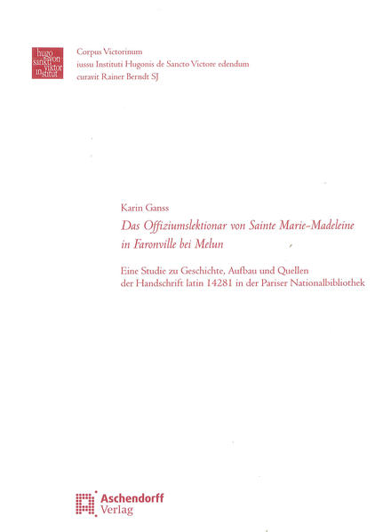 Mit dem vorliegenden Band kommt erstmals eine Abhandlung über eine maßgebliche liturgische Handschrift der Augustinerchorherren von Saint-Victor in Paris, aus dem beginnen­den 13. Jahrhundert, in den Druck. Bei der Handschrift handelt es sich um ein Lektionar für das nächtliche Stundengebet. Zwei Besitzeinträge weisen diesen Codex eindeutig als viktorinische Handschrift aus. Der Name des Priorats, Sainte Marie-Madeleine in Faronville, seine Lokalisation sowie die wahren Verhältnisse vor Ort werden im Spiegel der Urkunden und Handschriften geklärt. Das Lektionar, das sich in der Bibliothéque nationale de France befindet, wird auf seine Geschichte, seinen Aufbau und auf die in ihm ver­wendeten Quellen hin untersucht. Die drei Textteile der Handschrift sind jeweils mit reich verzierten Initialen voneinander unterschieden. Die materiale Textbasis des Lektionars umfasst 1397 Perikopen, die im Sommerhalbjahr, in der Zeit von Pfingsten bis Advent, im Gottesdienst zum Vortrag kamen. With this volume, for the first time a treatise on an authoritative liturgical manuscript of the Augustinian canons of Saint-Victor in Paris, dating from the early 13th century, is presented. The manuscript is a lectionary for the nocturnal Liturgy of the Hours. Two ownership entries clearly identify this codex as a Victorine manuscript. The name of the priory, Sainte Marie-Madeleine in Faronville, its location and the true circumstances on site are clarified on the basis of documents and manuscripts. The lectionary, today at the Bibliothéque nationale de France, is examined for its history, its structure and the sources used. The three textual parts of the manuscript are differentiated from each other by richly decorated initials. The material textual basis of the lectionary comprises 1397 pericopes, which were used in worship during the summer term, the period from Pentecost to Advent. Nous avons sous nos yeux la première étude d’un manuscrit liturgique des chanoines réguliers de Saint-Victor de Paris, qui vient d’être publié dans ce volume. Il s’agit d’un lectionnaire de l’office nocturne d’un prieuré victorin. Deux marques de possession montrent que ce codex appartenait aux victorins par qui il fut même constitué. Le nom du prieuré, Sainte Marie-Madeleine à Faronville, sa localisation ainsi que son emplacement seront examinés de près aux yeux de chartes et de manuscrits. Le lectionnaire de Faronville qui se trouve à la Bibliothèque nationale de France, sera étudié du point de vue de son histoire, de sa composition et des sources mises à profit. Chacune des trois parties du manuscrit a été richement illustrée par des initiales. La base textuelle du lectionnaire est constituée par les 1397 pericopes, qui étaient lues, en été, pendant l’office.