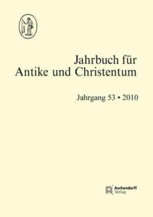 Band 53 enthält u.a. folgende Beiträge: Boris Dunsch: Menander bei Paulus. Oralität, Performanz und Zitationstechnik im Corpus Paulinum Christian Hornung: Die Sprache des Römischen Rechts in Schreiben römischer Bischöfe des 4. und 5. Jahrhunderts Jan Stenger: Chorikios und die Ekphrasis der Stephanoskirche von Gaza. Bildung und Christentum im städtischen Kontext Walburga Gerszke: Die spätantike Chlamys. Mit einem Beitrag von Marie Schoefer zu der Chlamys im Musée des Tissus in Lyon Galit Noga-Banai: From a Cabin in the Sky to the Eternal City Gerhard Steigerwald: Wen stellt die Tochter Pharaos dar? Eine Entdeckung im Obergadenmosaik »Rückgabe des Mosesknaben« in S. Maria Maggiore in Rom