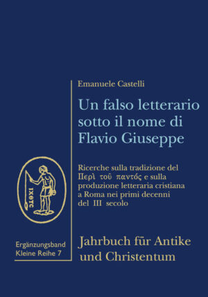 Uno scritto cristiano composto a Roma agli inizi del III secolo, dal titolo "De universo", ci e giunto in frammenti di diversa lunghezza sotto il nome dello storico ebreo Flavio Giuseppe. Quali furono le cause, che portano a mettere in circolazione lïopera sotto falso nome, e una questione che da lungo tempo attira lïinteresse di filologi e storici. A tale affascinante problema e dedicato il presente lavoro. Nel volume si esaminano tutti i frammenti e le notizie disponibili e si ricostruisce la struttura letteraria dellïopera