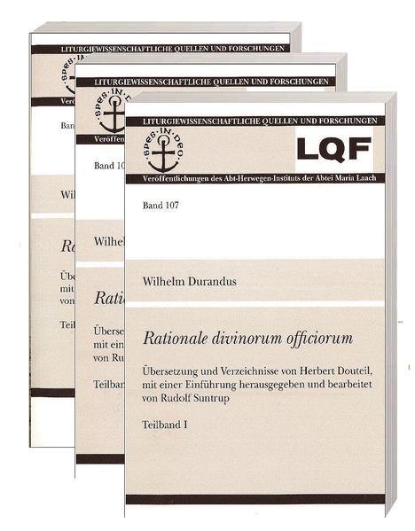 Das Rationale der Gottesdienste, verfasst von dem Kanonisten und Liturgiker Wilhelm Durandus dem Älteren († 1296) und in zwei Fassungen vom Ende des 13. Jahrhunderts überliefert, ist ein hervorragendes Zeugnis der hochmittelalterlichen Papstliturgie, das durch zahlreiche Hinweise auf alternative lokale Liturgieformen ergänzt wird. Zweifellos darf das in acht Bücher gegliederte umfassende Werk als die wichtigste Liturgieerklärung des Mittelalters gelten
