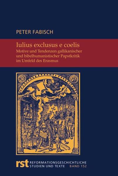 In dem kurzen Schriftchen „Julius exclusus e coelis“, einer zuerst 1517 in Speyer gedruckten bitterbösen Satire gegen den verstorbenen Papst Julius II. (1503-1513), spiegeln sich in höchst verdichteter Form die Grundkonflikte der Jahre vor der abendländischen Kirchenspaltung: Konziliarismus und Papalismus, gallikanische und humanistische Papstkritik. Neben dem Inhalt der Schrift ist es der seit fünfhundert Jahren währende Streit um die Verfasserschaft, die die Einschätzung ihrer zeitgenössischen Rolle und ihrer Wirkungsgeschichte bestimmt. Erasmus von Rotterdam hat die Autorschaft stets mit guten Gründen zurückgewiesen, aber mit dem Makel des „vir duplex“ galt er weithin als nicht glaubwürdig und wurde folglich lange Zeit als Autor gehandelt. Peter Fabisch sucht demgegenüber in seiner umfassenden und detaillierten Studie nachzuweisen, dass der Julius-Dialog eine für die Zeit des Humanismus typische Gemeinschaftsarbeit darstellt. Während Erasmus wohl eine ideelle, wenn auch nur partielle Vaterschaft zugeschrieben werden kann, haben im komplexen Verlauf der Entstehungs- und Entwicklungsgeschichte der Schrift insbesondere Fausto Andrelini, Ulrich von Hutten und Beatus Rhenanus Einfluss auf deren Inhalt und Gestalt genommen. Ausgehend von den in der Schrift angesprochenen, zeitgenössisch heiß diskutierten Themen, zeichnet vorliegende Studie ein lebendiges Bild der politischen, religiösen und intellektuellen Kräfteverhältnisse am Vorabend der Reformation.