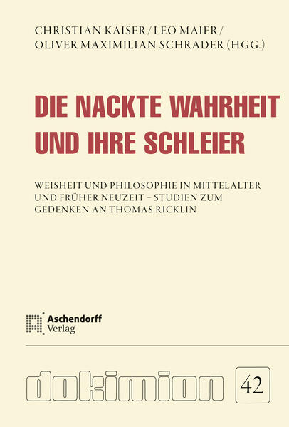 Der Sammelband vereint Beiträge, die dem Andenken an den Philosophiehistoriker Thomas Ricklin gewidmet sind und an dessen Arbeit anschließen. Die Texte befassen sich mit der Erforschung der Philosophie- und Kulturgeschichte des Mittelalters, der Renaissance und der Frühen Neuzeit und bieten ein Panorama der verschiedenen Dimensionen dessen, was Weisheit und Philosophie in diesen Epochen bedeuteten. Im Zentrum stehen Dante und Boccaccio, wobei insbesondere deren Lehre vom „Schleier“ der poetischen Sprache, unter dem die Wahrheit verhüllt sei, in einer Reihe von Studien untersucht wird. In diesem Kontext widmen sich weitere Beiträge den Konzepten einiger der wichtigsten Denker des Mittelalters, wie Boethius von Dacien, Roger Bacon, Johannes von Wales, Meister Eckhart und Pietro d’Abano, dessen „Differentia prima“ hier zum ersten Mal in einer kritischen Edition vorgelegt wird. Außerdem wird die Überlieferung und Auslegung der antiken Exempla als viel zu lange vernachlässigter Teil der Philosophiegeschichte in den Fokus gerückt. Des Weiteren thematisieren die Beiträge Autoren und Texte, die philosophische Fragen verhandeln, ohne den paradigmatischen Formen des Kommentars oder der Summa zugerechnet werden zu können, weil sie Sprach- und Genregrenzen überschreiten, wie Giordano da Pisa, Jodocus Eichmann und Henry More. Weitere Beiträge, die sich mit Philosophinnen und Historikerinnen der Renaissance und Frühen Neuzeit beschäftigen, verschaffen den weiblichen Stimmen in von Männern dominierten Diskursen Gehör.