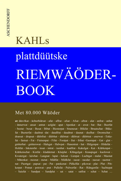 Kahls plattdüütske Riemwäöderbook | Bundesamt für magische Wesen