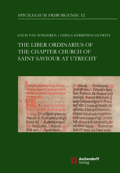 The Ordinal of St Saviour’s or Oldminster, which dates from the first half of the fourteenth century, is a representation of the course of the liturgy as celebrated daily in one of the oldest chapter churches of the city of Utrecht. Although the church no longer exists, the Ordinal still allows us to get a sense of the liturgy that was celebrated in the building and its surroundings. The city of Utrecht had five chapter churches in the Middle Ages. Ordinals from three of these five churches have been preserved, and two of these have already been published. The edition of the Ordinal of Oldminster thus completes the data on the liturgy in this city. The canons of the five chapters frequently celebrate a ritual or a feast day (or a part of it) together in one of their five churches. The ordinals are important sources for this specific situation in Utrecht. In this way the Ordinal of Oldminster is relevant not only for the study of the liturgy in this particular church, but also for that of all the chapters in the city. The edition presented here provides a careful study of the manuscript and its contents, a reconstruction of the calendar, a detailed introduction to the liturgy of fourteenth century Utrecht, a reconstruction of the church building and of the sacral topography and the liturgical disposition of Oldminster, and comprehensive indices.