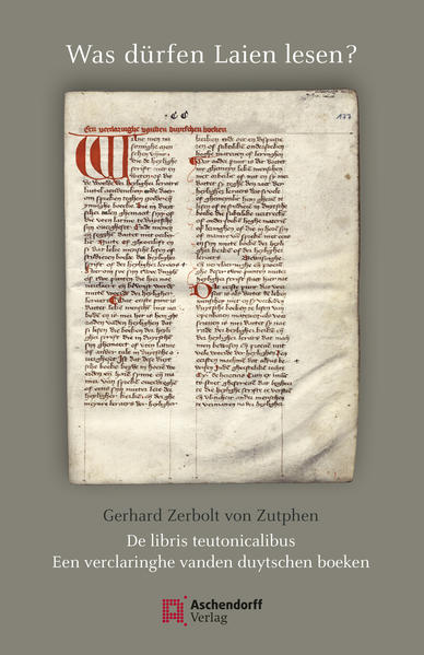 Die bereits von den Zeitgenossen als ‘Devotio Moderna’ bezeichnete religiöse Reformbewegung hat sich nach dem Tod ihres charismatischen Stifters Geert Grote (†1384) in wenigen Jahrzehnten von ihrem Ausgangsort Deventer über die Niederlande und das heutige Belgien, über Westfalen und das Rheinland bis nach Süddeutschland ausgebreitet. Doch wurde sie erst zu Beginn des 19. Jahrhunderts zum Gegenstand intensiven wissenschaftlichen Interesses. Motivierend war dabei die Überzeugung, dass die Gründer der devoten Bewegung in mancher Hinsicht ‘Reformatoren vor der Reformation’ gewesen seien. Gerhard Zerbolt von Zutphen (†1398), gelehrter Priester und Bibliothekar im Haus der Brüder vom gemeinsamen Leben in Deventer, schien diese Meinung in besonderer Weise zu bestätigen. Hat er doch in einem umfangreichen lateinischen Traktat gegen die Widerstände seiner Zeit das Recht der Laien auf Bibellektüre in der Volkssprache verteidigt, wie es später auch von Luther vertreten wurde. Da diese Schrift mit dem Titel ‘De libris teutonicalibus’ lange Zeit nur unvollständig bekannt war, konnte ihre differenzierte Argumentation und eigentliche Tendenz nicht wahrgenommen werden. Erst mit der Entdeckung einer Handschrift, die den unverkürzten Text in einer mittelniederländischen Übersetzung aus dem Umkreis des Autors überliefert, wird das spezifische Anliegen des Traktats erkennbar. Diese bislang unpublizierte Handschrift wird hier zusammen mit dem lateinischen Text ediert und ausführlich erläutert.