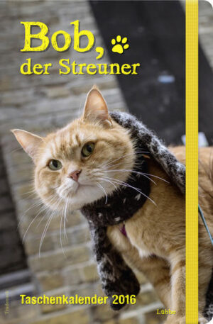 Mit Bob, der Streuner - der Taschenkalender können Sie 2016 Ihre Wochenplanung ganz im Zeichen von Bob, dem Streuner vornehmen. Auf vielen neuen Fotos begleiten Sie die besten ungleichen Freunde der Welt, James und seinen Kater Bob. Ob zu Hause oder unterwegs auf den Straßen Londons, im selbstvergessenen Spiel, auf Entdeckungstour, entspannt auf dem Lieblingsplatz oder beim Schmusen mit seinem Freund James - Bob, der Streuner, der Kater mit der treuen Katzenseele fasziniert und bezaubert! In liebevoller Ausstattung, mit abgerundeten Ecken, Lesebändchen/Gummilitze und vielen witzigen Einfällen rund um Bob, den Streuner ist dieser Taschenkalender Ihr liebster Begleiter für 2016. Eine bewegende Geschichte voller Hoffnung Als James Bowen den hungrigen, verwahrlosten Kater vor seiner Wohnungstür fand, hätte man kaum sagen können, wem von beiden es schlechter ging. James schlug sich als Straßenmusiker durch, er hatte eine harte Zeit auf der Straße hinter sich. Aber dem abgemagerten, jämmerlich maunzenden Kater konnte er einfach nicht widerstehen, er nahm ihn auf, pflegte ihn gesund und ließ ihn wieder laufen. Doch Bob war anders als andere Katzen. Er liebte sein neues Herrchen mehr als die Freiheit und blieb. Von diesem Tag an begleitete er James auf die Arbeit, stets auf seinem Lieblingsplatz, der rechten Schulter, und er brachte James Glück: die beiden ungleichen Freunde waren schon bald die Attraktion ihres Stadtteils und sogar in ganz London bekannt. Die wunderbare Geschichte der Freundschaft zwischen James und seinem Kater wurde mit "Bob, der Streuner" zum Welt-Bestseller. Mit seiner Klugheit, seinem Mut und seinem Humor steht Kater Bob für Freundschaft, Loyalität - und das Glück, das zu sehen er James gelehrt hat.