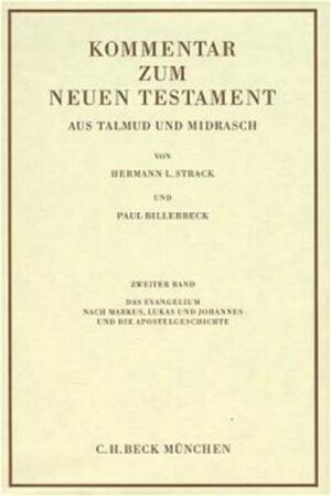 Dieses Pionierwerk der Bibelwissenschaft erhellt den jüdischen Hintergrund der neutestamentlichen Schriften und hat damit zwischen den Weltkriegen eine neue Basis für das Verständnis des Neuen Testaments geschaffen. Ziel ist es, „den gesamten der Erläuterung des Neuen Testaments dienlichen Stoff aus der altjüdischen Literatur zu sammeln, zu sichten und in zuverlässiger Übersetzung bequem zugänglich zu machen“ (Einleitung). Das Material wird in der Reihenfolge des Neuen Testaments präsentiert