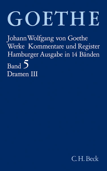 Band 5 enthält Goethes Dramen von "Iphigenie" bis zu "Epimenides", d.h. diejenigen Werke, welche man als die "klassischen" Dramen zu bezeichnen pflegt. Die Texte sind wiedergegeben nach Handschriften und Erstdrucken.