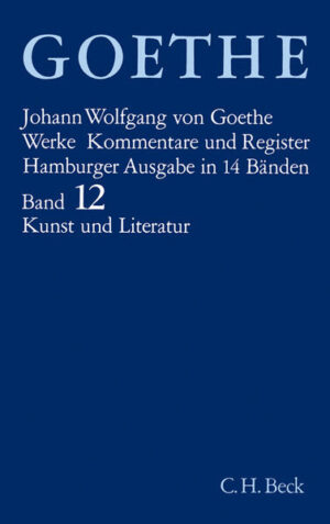 Der erste Teil von Band 12 enthält eine Auswahl der wichtigsten Schriften Goethes zur Kunst von dem Jugendhymnus auf das Straßburger Münster bis zu den Altersaufsätzen über Leonardos "Abendmahl" und über europäische Landschaftsmalerei. Der zweite Teil enthält Goethes Schriften zur Literatur. Sein Blick erstreckte sich auf griechische, lateinische, spanische, französische, ja sogar chinesische Dichtung. Den Textteil beschließen die "Maximen und Reflexionen", die neben "Faust II", "Divan" und "Wanderjahren" als eines von Goethes großen Alterswerken betrachtet werden müssen.