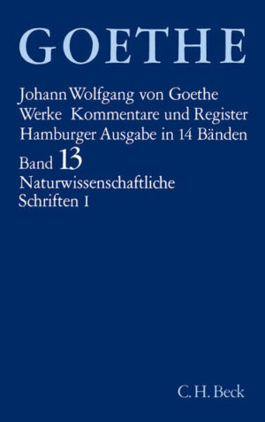 Goethes naturwissenschaftliche Schriften sind in früheren Ausgaben in bezug auf die Textgestalt am wenigsten durchgearbeitet. Dorothea Kuhn, die Herausgeberin der Leopoldina-Ausgabe von Goethes Schriften zur Naturwissenschaft, hat in jahrelanger Arbeit im Weimarer Goethe-Archiv die Goetheschen Handschriften Wort für Wort durchgesehen, ferner die Erstdrucke verglichen und auf diese Weise einen Text hergestellt, der bei manchen Aufsätzen zum ersten Mal die echte Goethesche Fassung ohne die Änderungen, Umstellungen, Streichungen von Eckermann, Riemer oder anderen Herausgebern des 19. Jahrhunderts darbietet. Viele Aufsätze sind zum ersten Mal zuverlässig datiert. Band 13, nach Sachgebieten geordnet (Allgemeine Naturwissenschaft - Botanik - Zoologie - Geologie - Witterungslehre - Farbenlehre), zeigt Goethes ganze Weite als Forscher, und da jede dieser Abteilungen chronologisch vorgeht, zeigt er zugleich Goethes wissenschaftliche Entwicklung. Die Zahl seiner naturwissenschaftlichen Schriften ist so groß, daß sie nicht ganz vollständig gebracht werden konnten, doch fehlt keine der wichtigeren. Die Kommentare versuchen, auf die Fülle methodischer Fragen hinzuweisen, Einzelheiten zu erläutern und die Verbindung zu den Dichtungen herzustellen. C. F. v. Weizsäckers Essay berücksichtigt ebenfalls den Zusammenhang mit den dichterischen Werken und stellt außerdem Goethes naturwissenschaftliche Schriften in die Entwicklung der Naturbetrachtung von Platon bis zur Gegenwart.