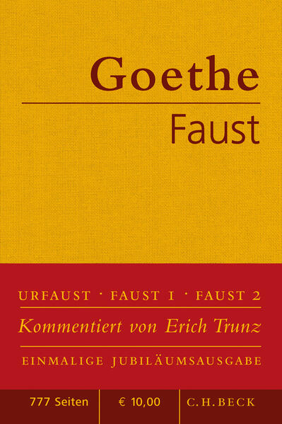 Goethe begann seinen "Faust" im 24. Lebensjahr und beendete ihn im 82. Das Werk hat aus der Fülle dieses reichen Lebens und aus der umfassenden bildung seiner Zeit die mannigfachtsten Elemente in sich aufgenommen. während vieles unmittelbar verständlich ist, setzt anderes voraus, daß man mit Goethes geistiger Welt vertraut ist. Besonders jene Teile, die Goethe im Alter schrieb, schalten souverän mit Motiven aus dem Altertum und aus dem Mittelalter, so daß der Leser sich hier die nötigen Kenntnisse erarbeiten muß. Die vorliegende Ausgabe ist mit einem 350 Seiten umfassenden Kommentar versehen, der in allgemeinverständlicher und klarer Sprache, jedoch auf wissenschaftlicher Grundlage, in die "Faust"-Dichtung einführt und damit eine solche Einarbeitung möglich macht. Der Text beider Teile des Werkes wird auf Grund der "Ausgabe letzter Hand" wiedergegeben. Hinzugefügt ist der sogenannte "Urfaust", den man seit 1887 kennt