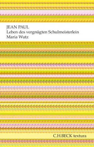 "Wie war dein Leben und Sterben so sanft und meeresstille, du vergnügtes Schulmeisterlein Wutz!" Jean Paul hat in seinem frühen Werk den liebenswürdigsten Sonderling der deutschen Literatur geschaffen. Schon in den düsteren Mauern des Internats übt der spätere Schulmeister sich in der "Wutzischen Kunst, stets fröhlich zu sein". Und bereits als Schüler vollendet er diese Kunst, indem er sich am Fastnachtsmorgen in die Liebe hineintanzt und dem roten Taschentuch der jungen Justina verfällt. Als Schulmeister in dem Dörfchen Auenthal wird er sich selbst die wichtigsten Neuerscheinungen auf dem Buchmarkt nicht leisten können - doch damit auch er etwas Gescheites zu lesen bekommt, schreibt er sich seinen Werther und seine Kritik der reinen Vernunft einfach selbst. Nur kann er sich am Ende, nach langem Studium in seiner Bibliothek, nicht mehr erklären, warum die Buchdrucker die Texte so sehr verfälschen, dass man sie nicht wiedererkennt... Jean Pauls Leben des vergnügten Schulmeisterlein Maria Wutz ist das beliebteste Buch seines Schöpfers und wird hier mit einem Nachwort der Jean-Paul-Biographin Beatrix Langner - unverfälscht - neu aufgelegt.