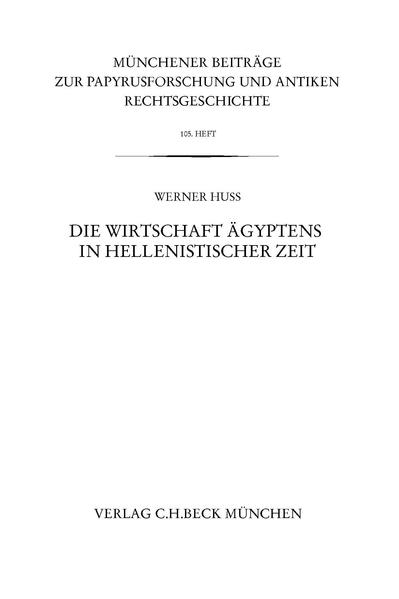 Die Wirtschaft Ägyptens in hellenistischer Zeit | Bundesamt für magische Wesen