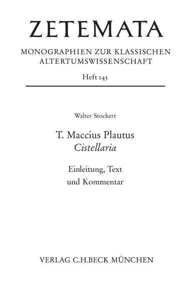T. Maccius Plautus. Cistellaria | Bundesamt für magische Wesen
